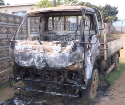 truck burnt in bindura
